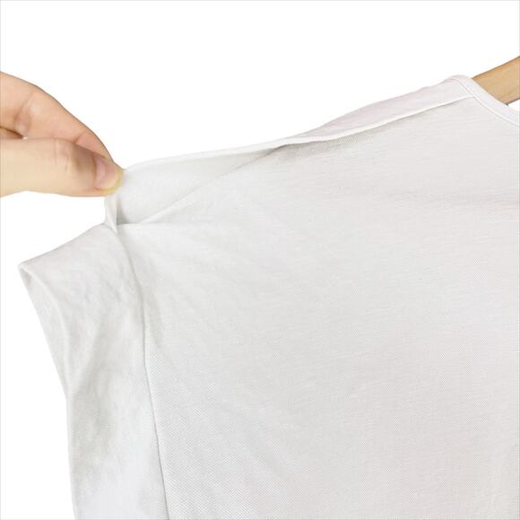 Made in Italy High-Quality White Cuffed Short-Sleeve Tee Size M Capsule Wardrobe - Picture 6 of 7